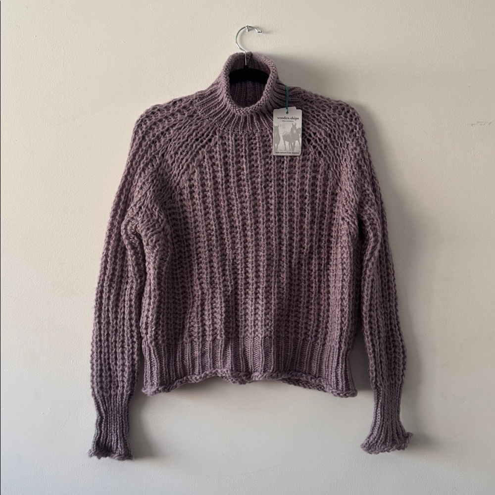 NWT Wooden Ship Tara Rails Turtleneck Knit Sweater in Purple Haze Size XS